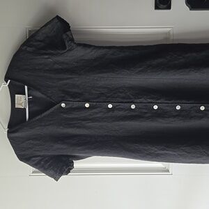 Vintage Boulevard De Paris 100% Linen Black Maxi Dress